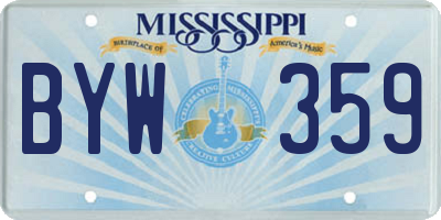 MS license plate BYW359