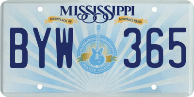 MS license plate BYW365