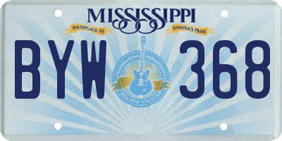 MS license plate BYW368