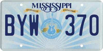 MS license plate BYW370