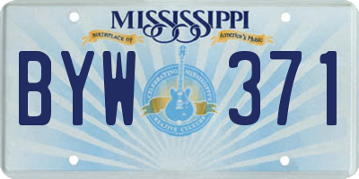 MS license plate BYW371
