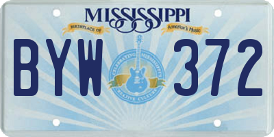 MS license plate BYW372