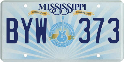 MS license plate BYW373