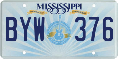 MS license plate BYW376