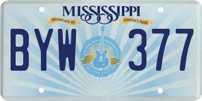 MS license plate BYW377