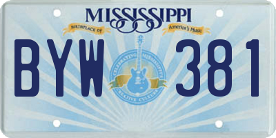 MS license plate BYW381