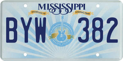 MS license plate BYW382