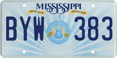 MS license plate BYW383