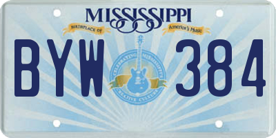 MS license plate BYW384