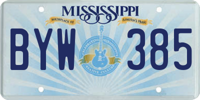 MS license plate BYW385