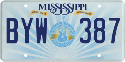 MS license plate BYW387