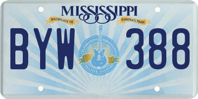 MS license plate BYW388