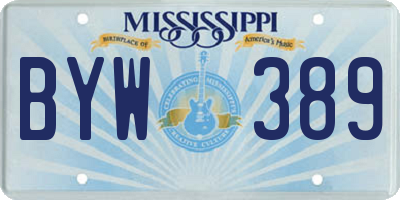 MS license plate BYW389