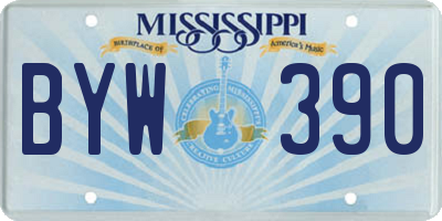 MS license plate BYW390