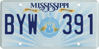 MS license plate BYW391