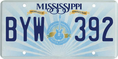 MS license plate BYW392