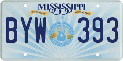 MS license plate BYW393