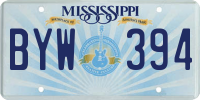 MS license plate BYW394