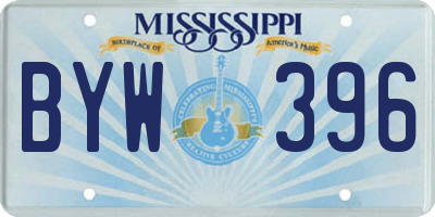 MS license plate BYW396