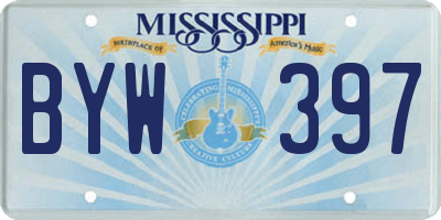 MS license plate BYW397