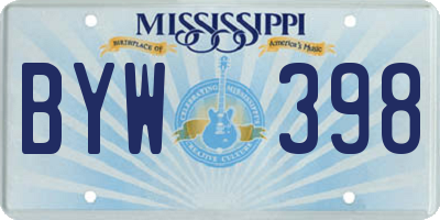 MS license plate BYW398