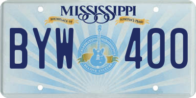 MS license plate BYW400