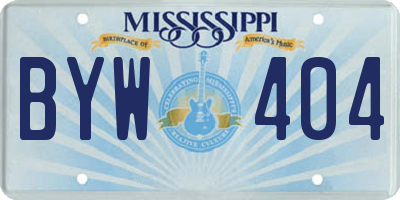 MS license plate BYW404