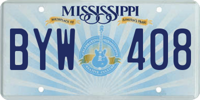 MS license plate BYW408