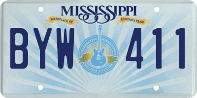 MS license plate BYW411