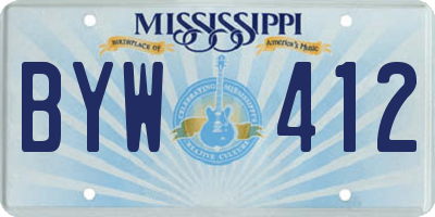 MS license plate BYW412