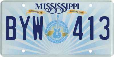 MS license plate BYW413
