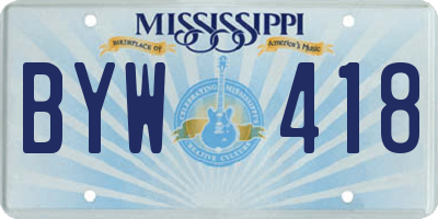 MS license plate BYW418