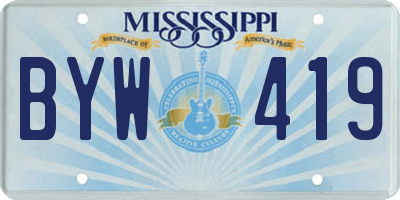 MS license plate BYW419