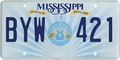 MS license plate BYW421