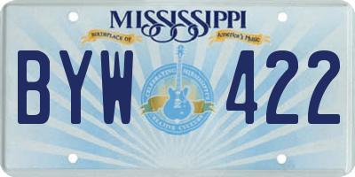 MS license plate BYW422