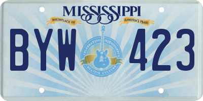 MS license plate BYW423