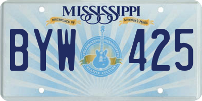 MS license plate BYW425