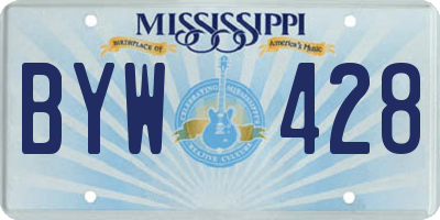 MS license plate BYW428