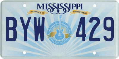 MS license plate BYW429