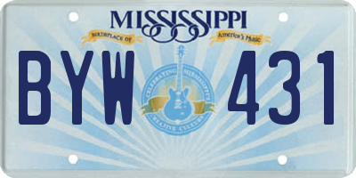 MS license plate BYW431