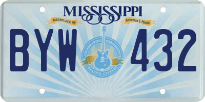 MS license plate BYW432