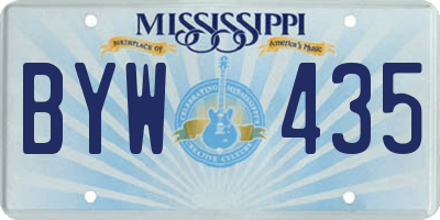 MS license plate BYW435