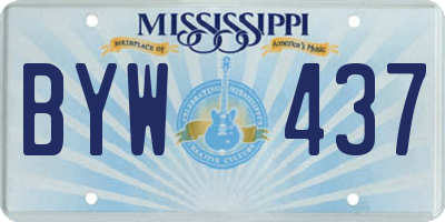 MS license plate BYW437