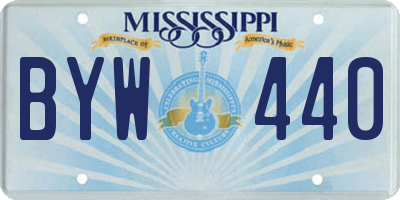 MS license plate BYW440