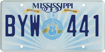 MS license plate BYW441