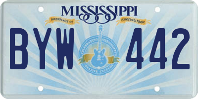 MS license plate BYW442