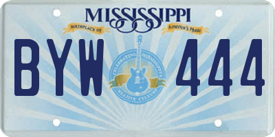 MS license plate BYW444