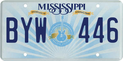 MS license plate BYW446