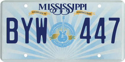 MS license plate BYW447