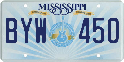 MS license plate BYW450
